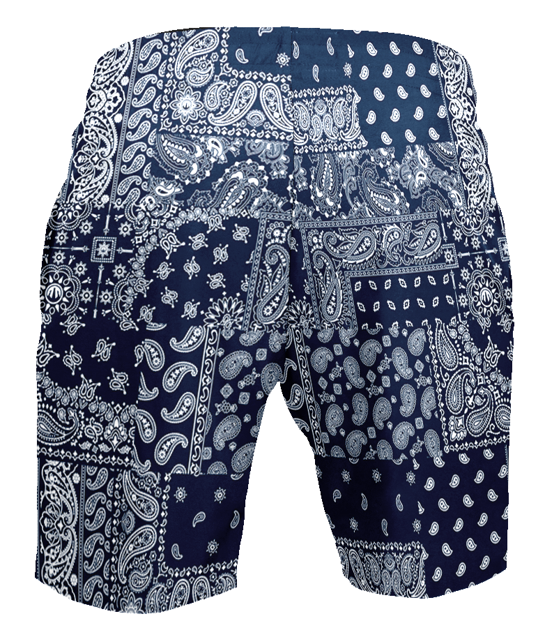 Blue Paisley Shorts