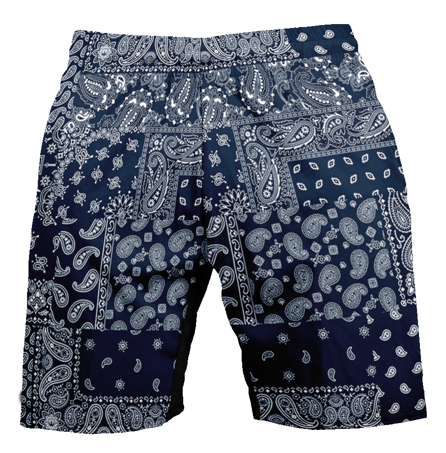 Blue Paisley Shorts